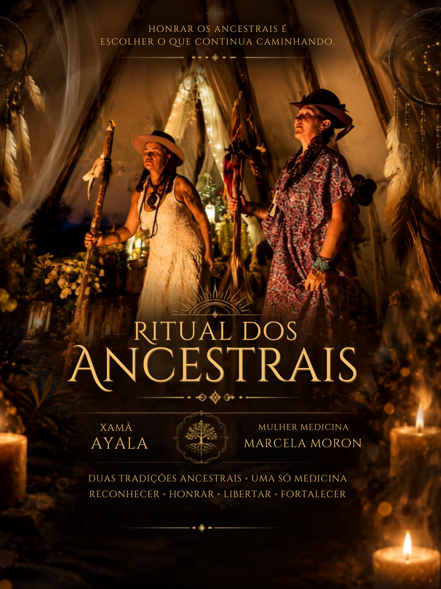 Xamã Ayala e Marcela Morón no Ritual dos Ancestrais